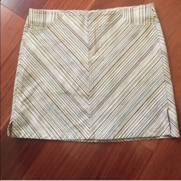 VINTAGE GUESS JEAN MINI STRIPE SKIRT - Picture 1 of 4